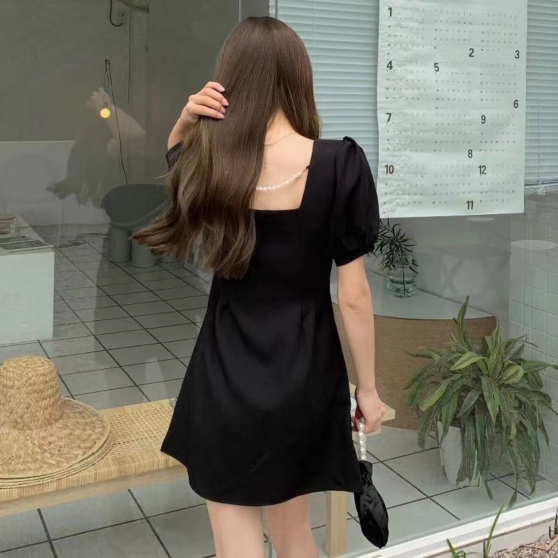Đầm PERTY tay ngắn phồng cổ vuông thiết kế mới thời trang mùa hè quyến rũ dành cho nữ