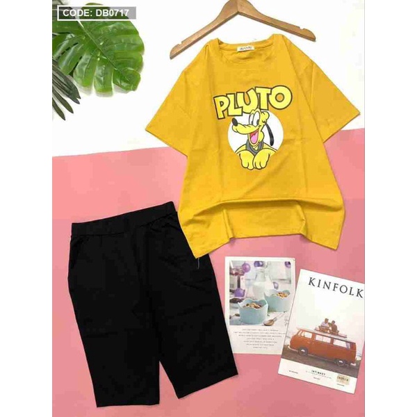 Bộ thun cotton thái dẻo mềm tay ngắn quần lửng hình chụp thật