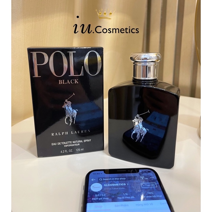 Nước hoa nam Polo blue black dung tích 125ml - Dầu thơm nam tính, hương thơm sang trọng đẳng cấp - iu.cosmetics