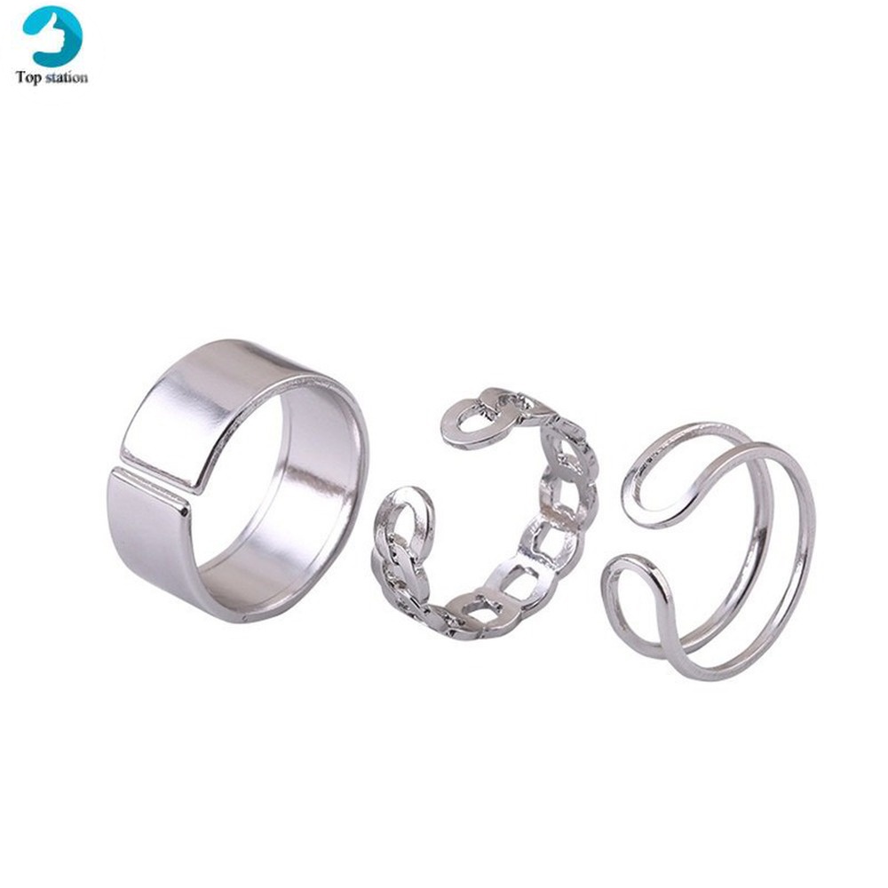 Nhẫn hở đính đá ngọc trai nhân tạo nhiều kiểu tùy chọn phong cách hip hop