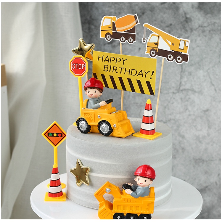 Đồ Chơi Xe Tải Trang Trí Bánh Kem