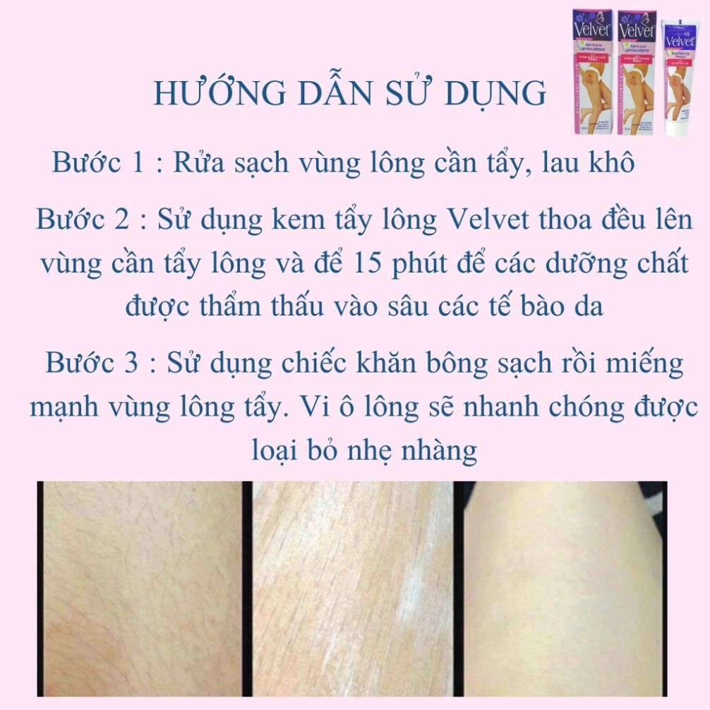 Kem tẩy lông❤️FREESHIP❤️ Kem tẩy lông Velvet Sensitive 100ml hàng chính hãng Nga dùng được tất cả các vùng da