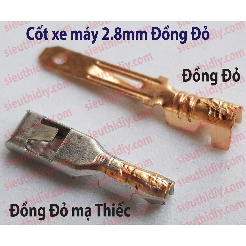 Cốt điện cos xe máy 2.8 Đồng Vàng, Đồng Đỏ - Vỏ nhựa 1P2P3P4P5P6P