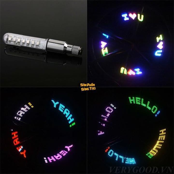 Đèn led gắn van xe đạp,xe máy (tạo hình cho xe đạp vào buổi tối)
