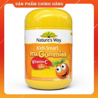 Kẹo dẻo vitamin C và kẽm Nature's Way Kids Smart VitaGummies ÚC 🔥𝐍𝐄𝐖🔥 60-120 viên mẫu mới 2021