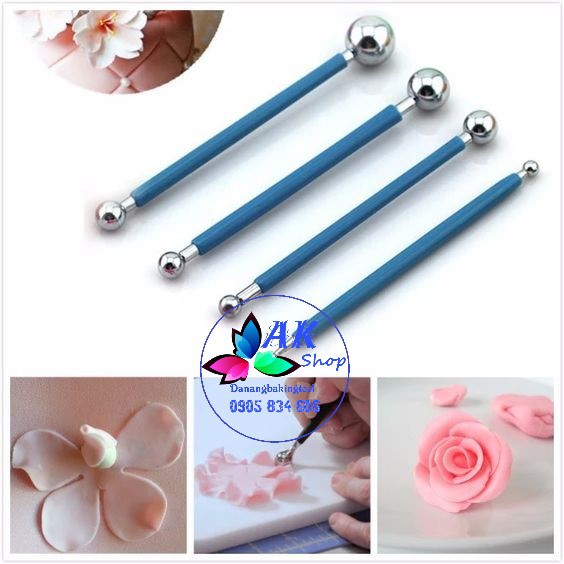 SET 4 DỤNG CỤ TẠO HÌNH FONTDANT INOX