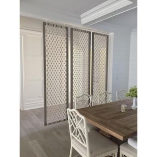 Macrame Lá - Vách ngăn macrame trang trí màu trắng
