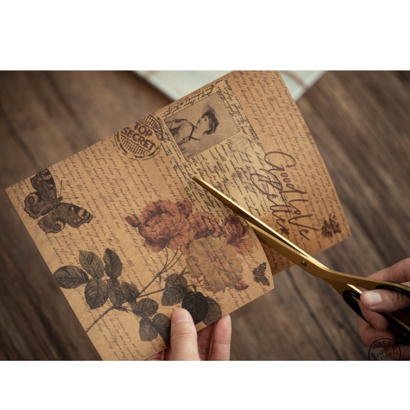 Giấy nền trang trí sổ vintage kraft set 10 tờ HD247-K81DIY Crafts, Scrapbook, Journal, Diary, Planner, Wal Seal Ect