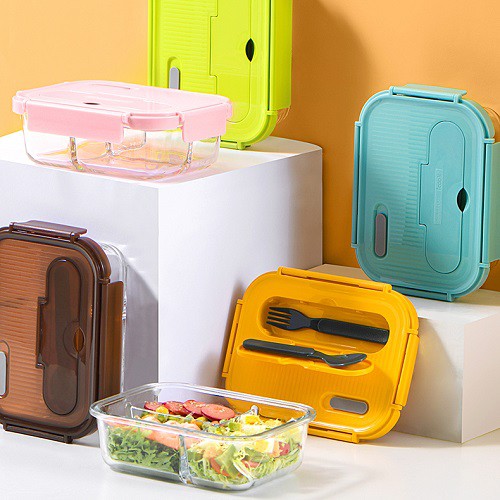 Hộp thủy tinh chia ngăn cao cấp Yeahcook Glass Lunch Box | BigBuy360 - bigbuy360.vn