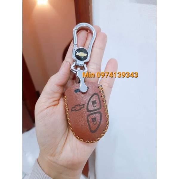 Spark Bao da chìa khóa Chevrolet spark bằng da bò thật, kèm tặng móc khóa, khắc tên free