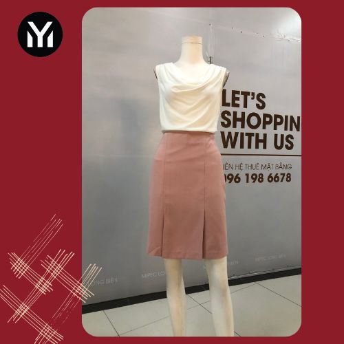 Váy Dáng A, Trang Trí Ly Súp Thân Trước, Thời Trang Công Sở, Lịch Sự, Sang Trọng - Kết Hợp Với Áo Sơ Mi, Áo Khoác