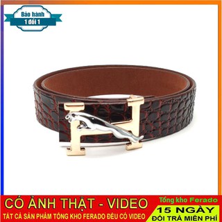 Dây Thắt Lưng Nam Da Chữ H Mặt Ngựa Hợp Kim