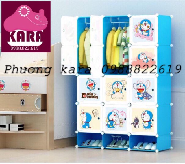 FREESHIP 99K TOÀN QUỐC_Tủ lắp ghép 12 ô kèm 3 ô giày