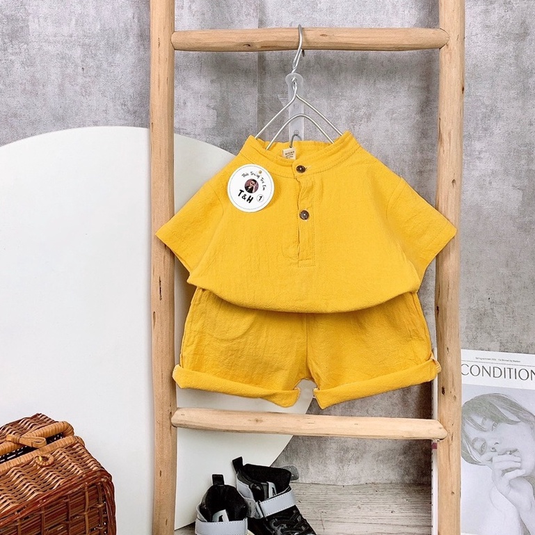 BOT09 - Bộ Bé Trai, Bộ cộc tay, chất đũi in hình mèo cho bé từ 8-21kg, Richkid123