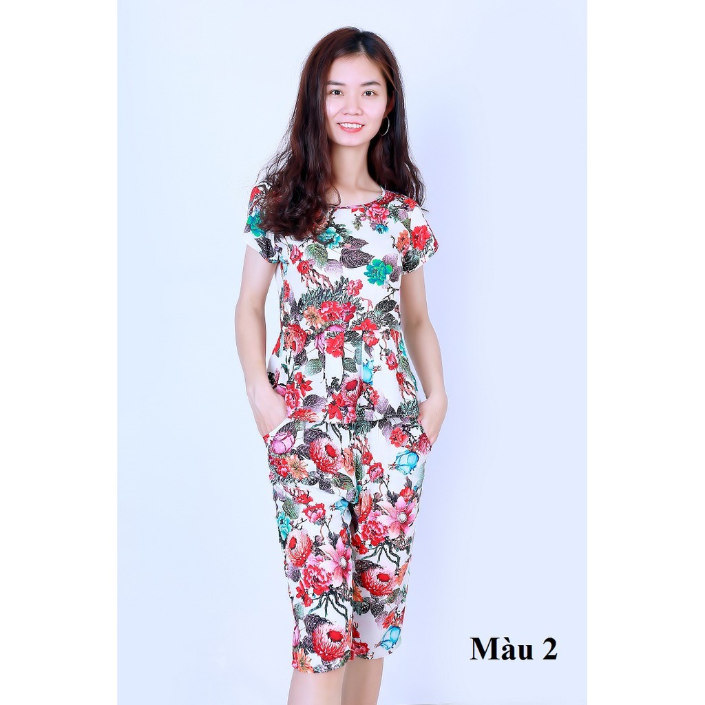 Bộ mặc nhà lanh xước Vicci BNX.057 phối họa tiết 3D