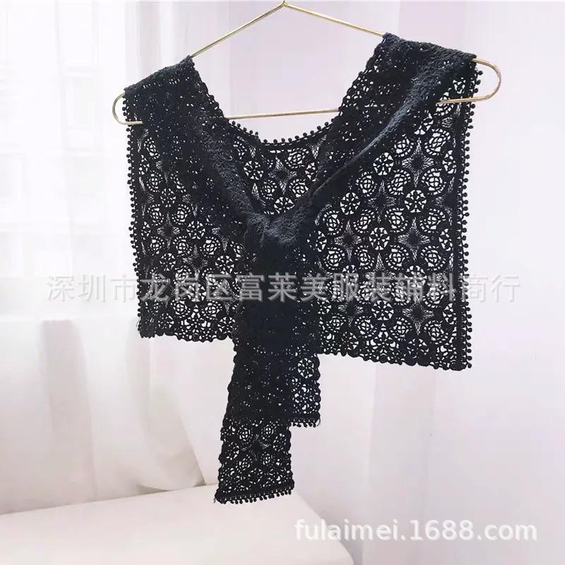 MS769 Khăn choàng len đan móc mix váy áo phong cách vintage