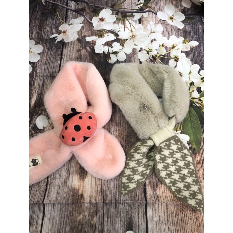 Khăn quàng cổ lông thỏ cực ấm cho bé nhiều hình