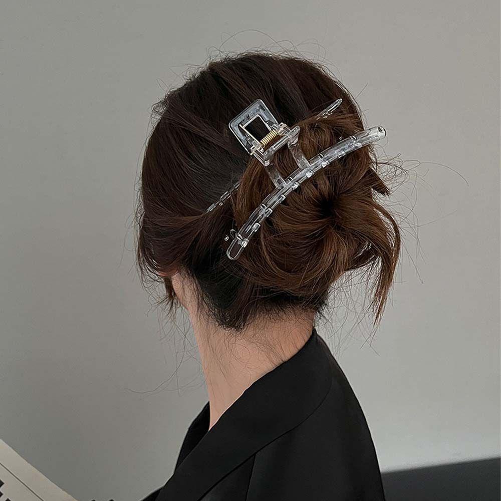 Kẹp Tóc Càng Cua Bằng Nhựa Màu Trơn Thanh Lịch Cho Nữ WMES15H