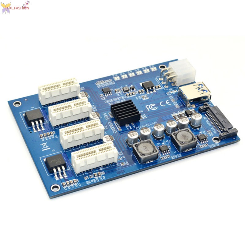 Card Đồ Họa Tcxl 1 Sang 4 Pci-E 1x M2 Mở Rộng Khe Cắm 4 Cổng Pci-E Sang Pcie