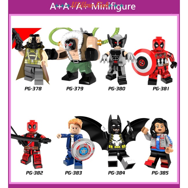 Mô Hình Lego Mini Pg8093 Siêu Anh Hùng Bain Wolverine Deadpool Đội Us Team