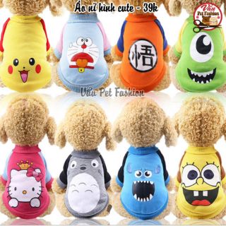 Áo nỉ hình cute dành cho chó mèo