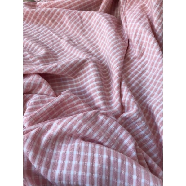 vải thô cotton kẻ thêu
