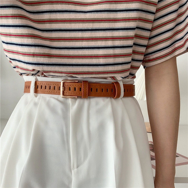 Thắt Lưng Mỏng Không Cần Đục Lỗ Thời Trang Mùa Hè Cho Nam Và Nữ