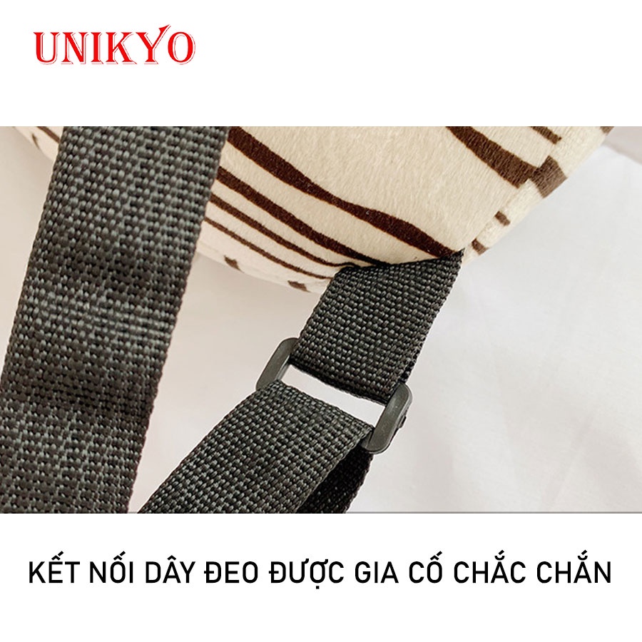 Balo cho bé trai gái mầm non hoạt hình, ba lô trẻ em mẫu giáo động vật chất nhung mịn ngộ nghĩnh dễ thương Unikyo UN57