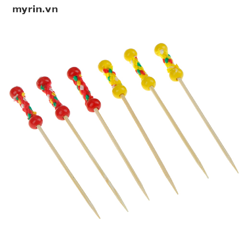Set 100 Tăm Tre Hai Đầu Dùng Để Trang Trí Đồ Tráng Miệng / Tiệc Cưới