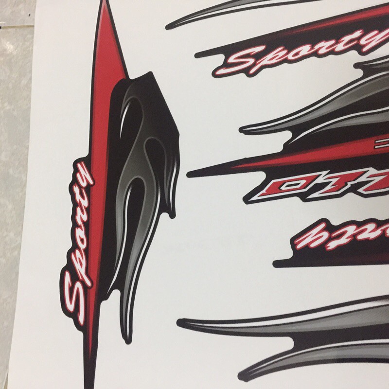 Tem Mio Sporty lửa dán cho xe đen - không bay màu