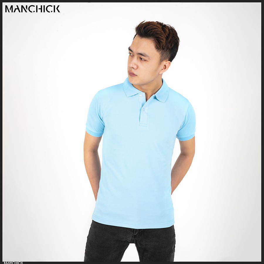 Áo thun Nam POLO trơn Manchick Vải Cotton Cá Sấu Cao Cấp Nhiều Màu Đen, Trắng, Hồng, Đỏ Đô, Xanh Đâm, Xanh Nhạt PL01