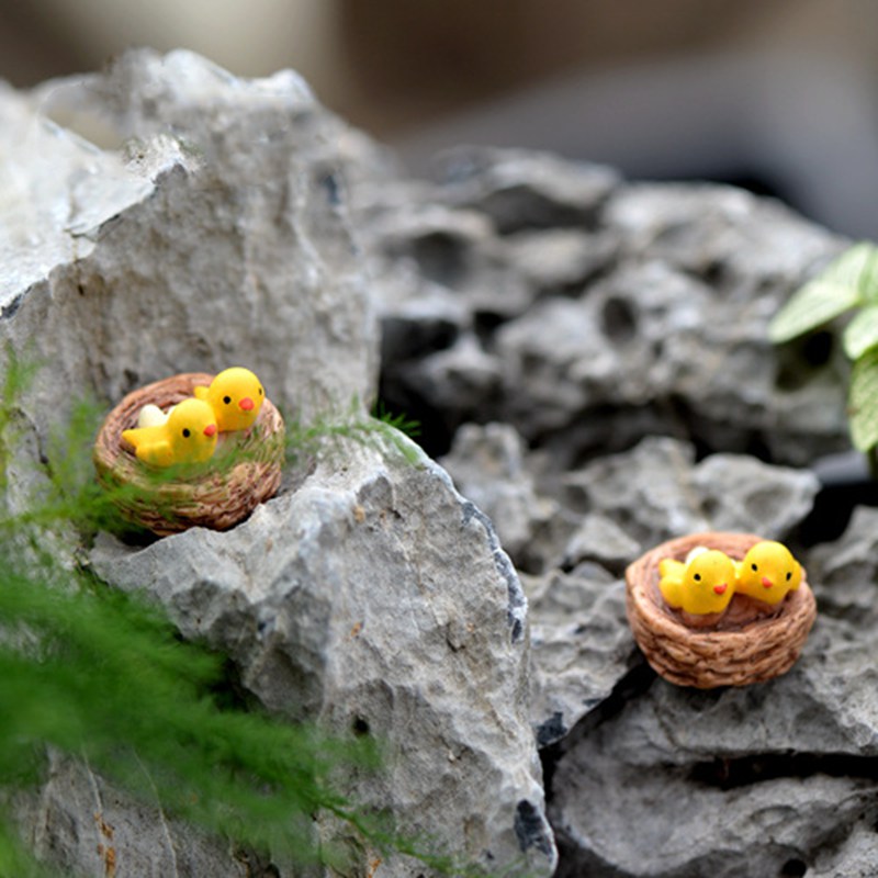 Set 2 chú chim mini trang trí sân vườn