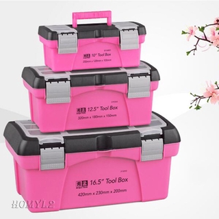 MultiFunctional Storage Case Toolbox Plastic Storage Organizer Toolbox Pink Box