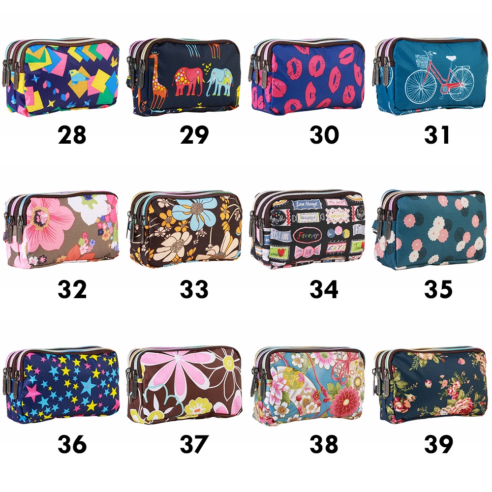 Ví đựng tiền xu / điện thoại / đồ trang điểm mini Daphne bằng vải bạt chống nước in hoa thời trang cho nữ