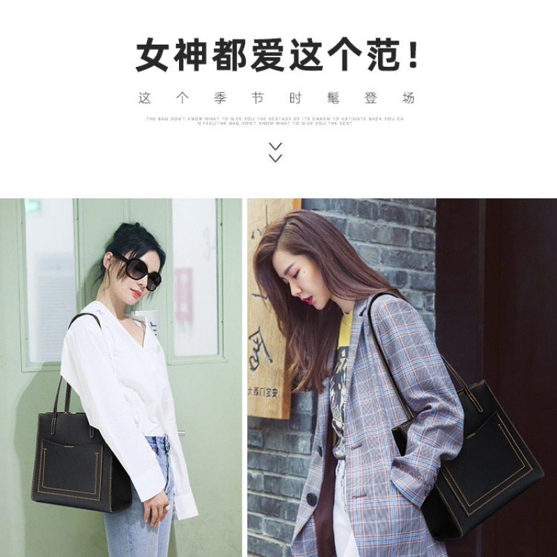 M97-Túi Xách Đeo Vai Cỡ Lớn Màu Trắng Đen Thời Trang Công Sở Cho Bạn Gái