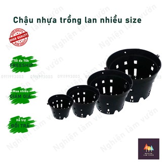 Chậu nhựa đen trồng Lan nhiều lỗ CLP01 chất dày dặn đủ size fi 12, 14, 16, 18, 21, 23, 25