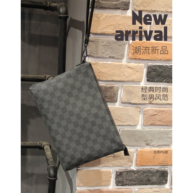 Túi Cầm Tay Họa Tiết Sọc Caro Thời Trang Cho Nam 10inch | BigBuy360 - bigbuy360.vn