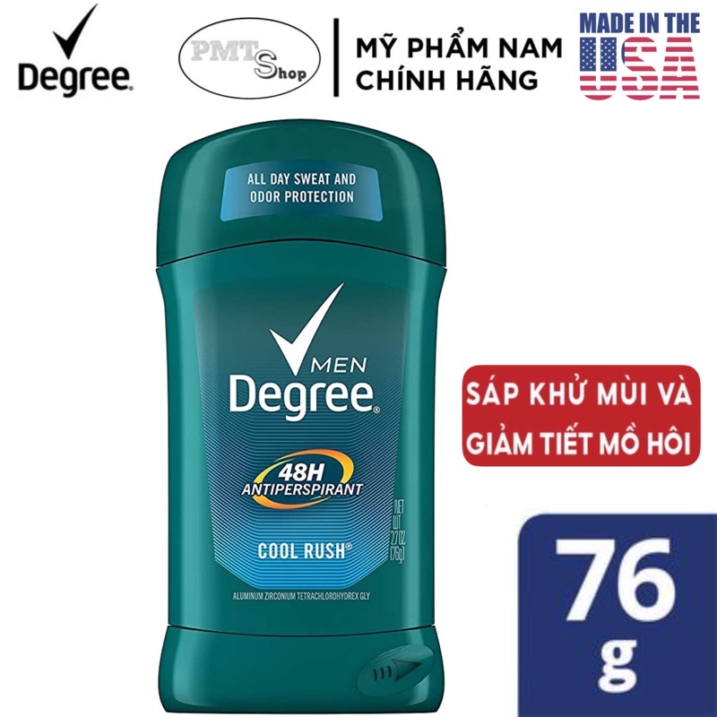 [USA] Lăn sáp khử mùi nam Degree Men Cool Rush 76g (sáp trắng) - Mỹ