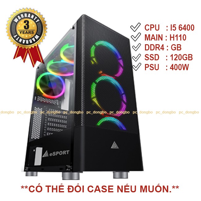 [BẢO HÀNH 3 NĂM]THÙNG MÁY CHƠI GAME -Cấu hình Gaming (i5-6400/ 4G CH/GTX 1060 3G/SSD 120G CH/450W CH)