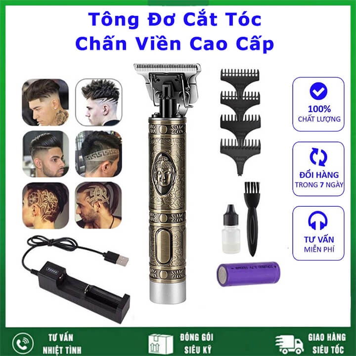 Tông đơ chấn viền máy tạo kiểu tóc chuyên nghiệp, tông đơ cắt tóc đa năng cạo râu, bấm viền hớt tóc gia đình