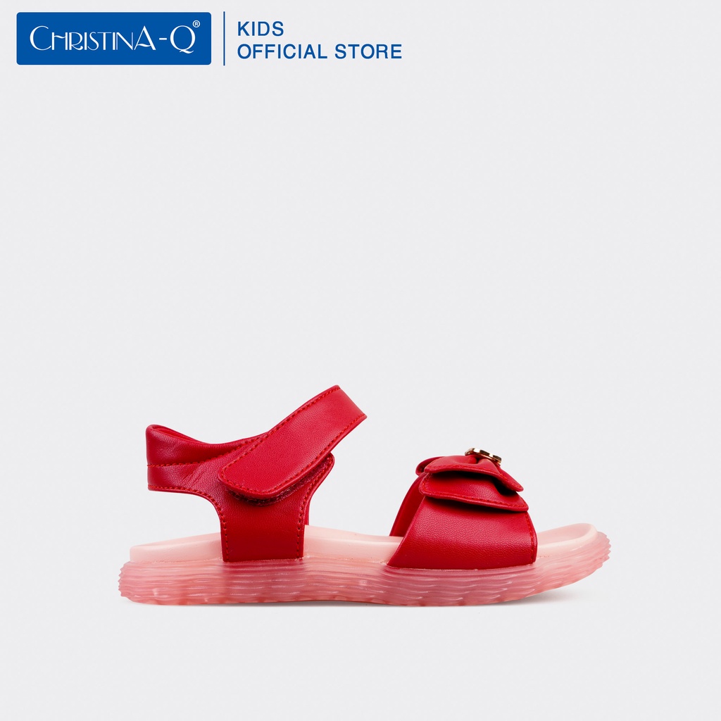 Xăng đan trẻ em sandal bé gái quai ngang nơ ChristinA-Q XDTE247