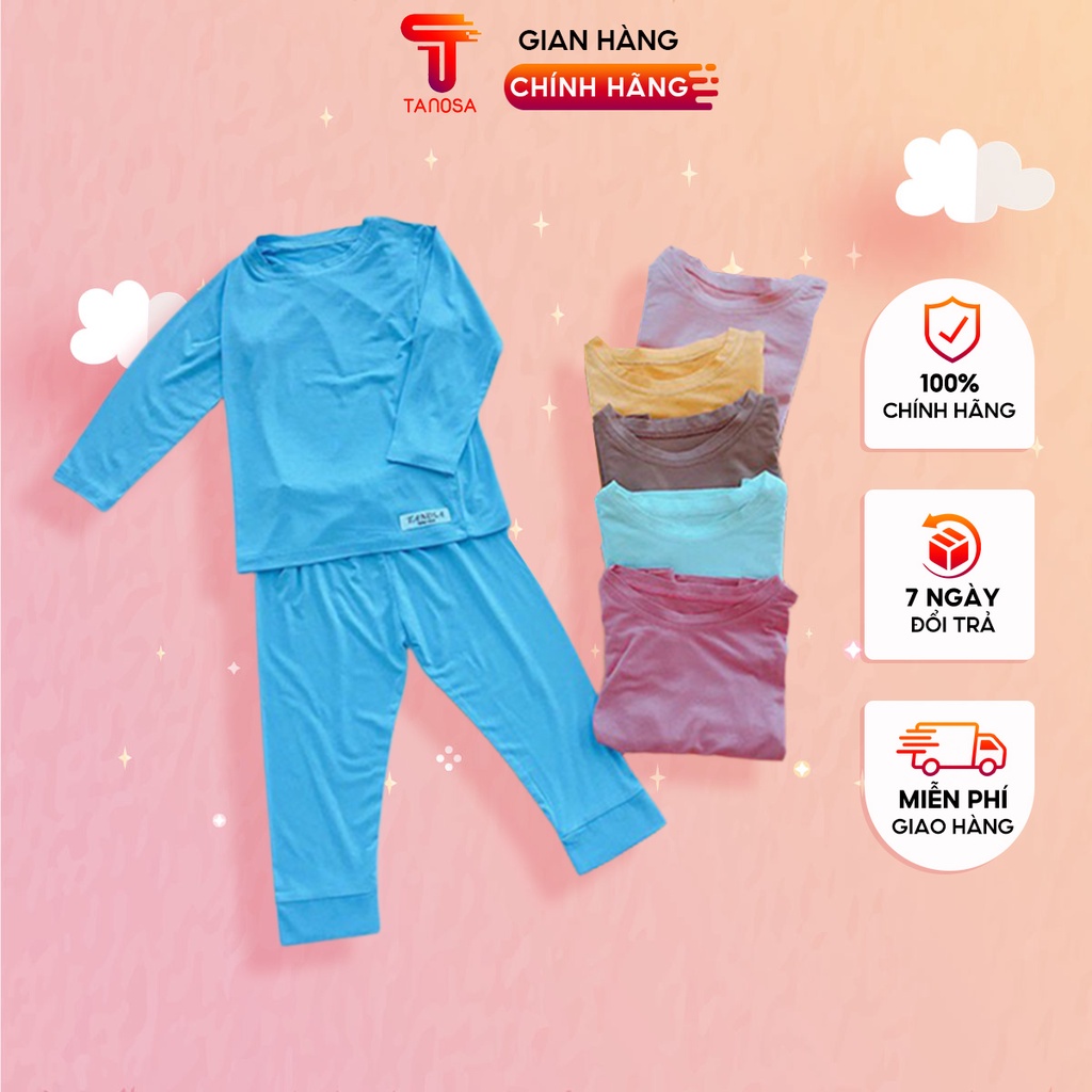 Bộ quần áo dài tay trẻ em TANOSA chất liệu thun lạnh mềm mại cho bé từ 1 đến 6 tuổi
