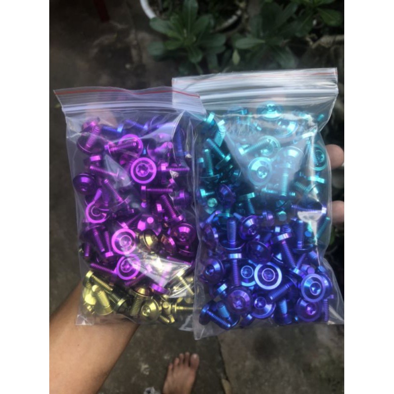 Ốc titan 6li15 gắn dàn áo ốp pô bảng tên carte mọi loại xe