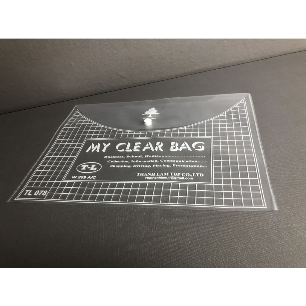 Túi clear bag đựng tài liệu văn phòng phẩm giá sỉ F4 trong suốt - Túi đựng tài liệu trung - MIYABI Store