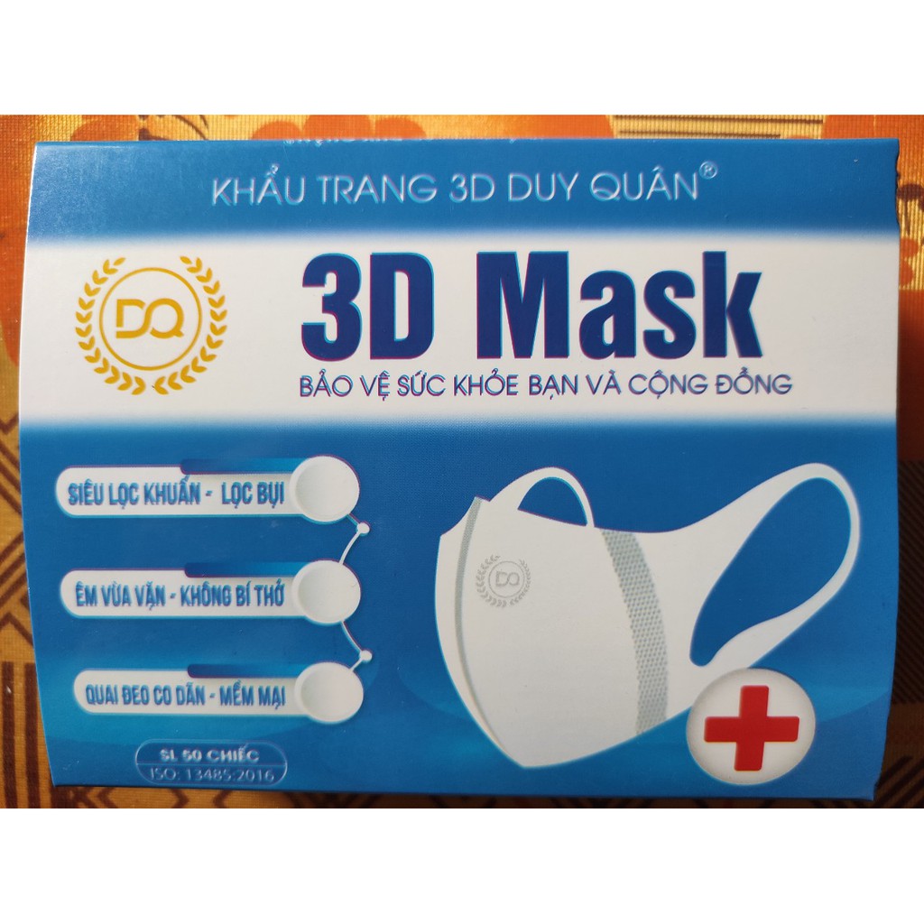 [Sale 3 ngày]]Khẩu Trang 3D Mask  Duy Quân Xuân Lai Công Nghệ Nhật Bản Hộp 50 Chiếc màu trắng