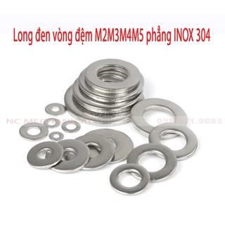 Long đen vòng đệm M2M3M4M5 phẳng INOX 304