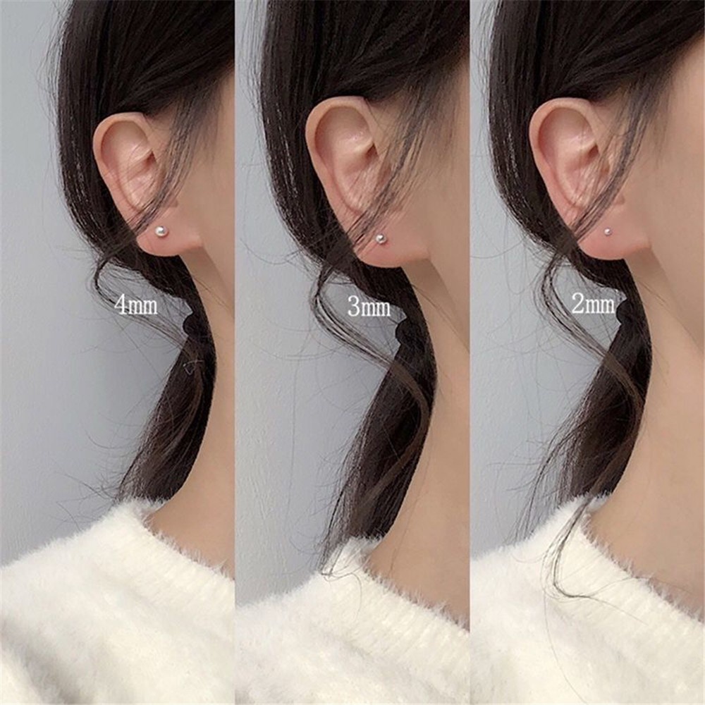 Set 3 đôi khuyên tai mạ bạc / vàng thiết kế đơn giản hợp thời trang