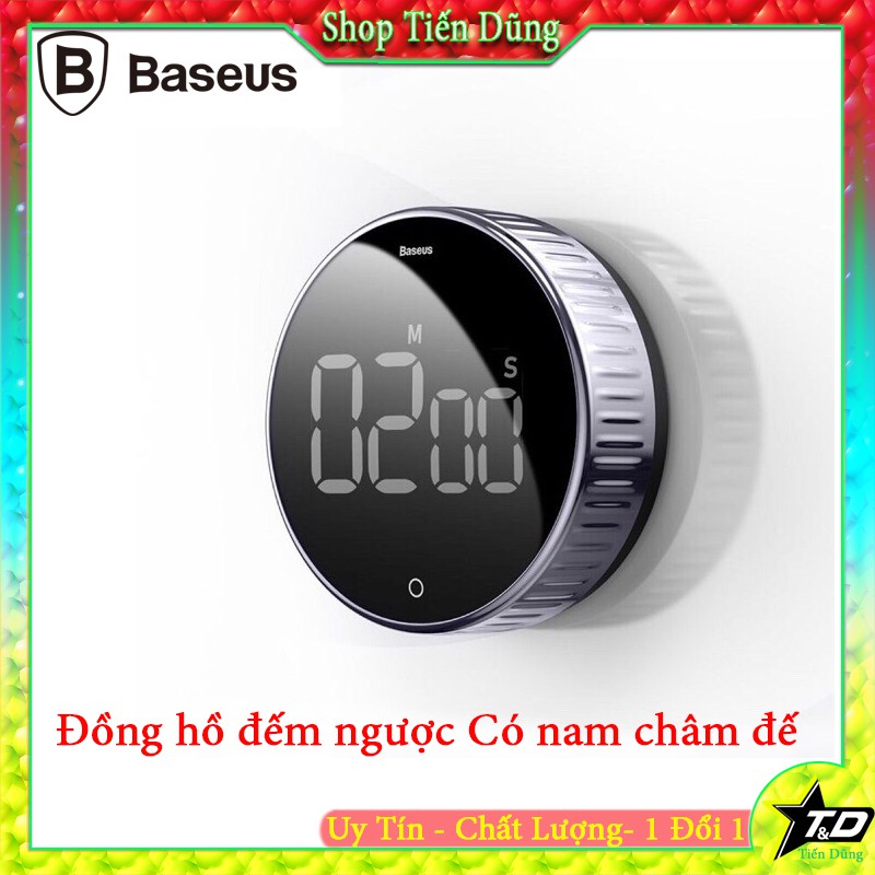 Đồng hồ đếm ngược có đế nam châm kiêm báo thức-Đồng hồ baseus từ tính kỹ thuật số hẹn giờ đếm ngược dạng cơ học