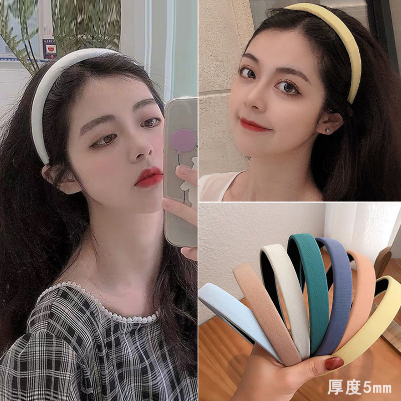 Hàn QuốcinsMới Headband Không Trượt Đơn Giản Màu Đỏ Tươi Headband Rửa Mặt Kẹp Tóc Rộng Vành Nữ Hàn Quốc