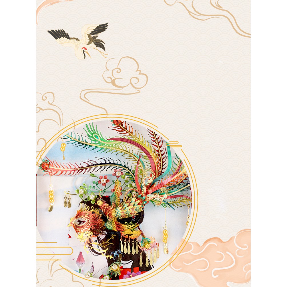 Mô hình lắp ghép kim loại 3d khung tranh phượng hoàng